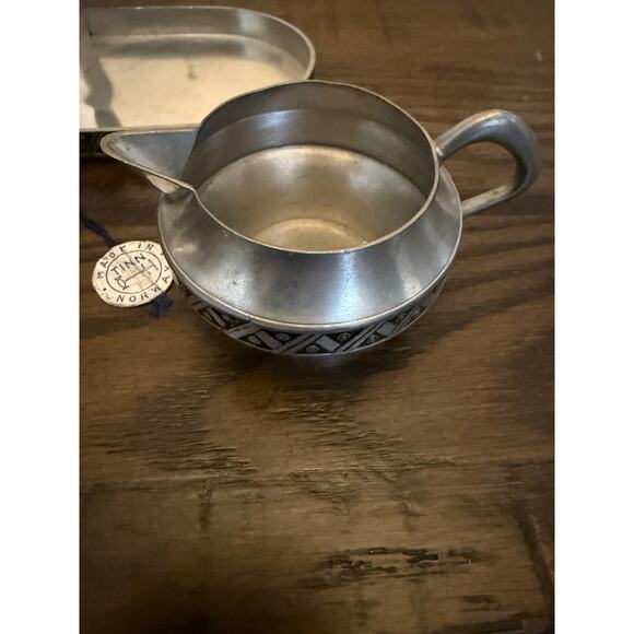 Norwegian Pewter Sugar & Creamer Set –Vint Mid-Century, Norway Hagness - Picture 7 of 10